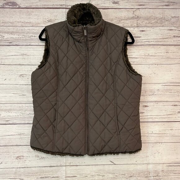 Weatherproof Garment Co Reversible Faux Fur Vest Large - Picture 1 of 8